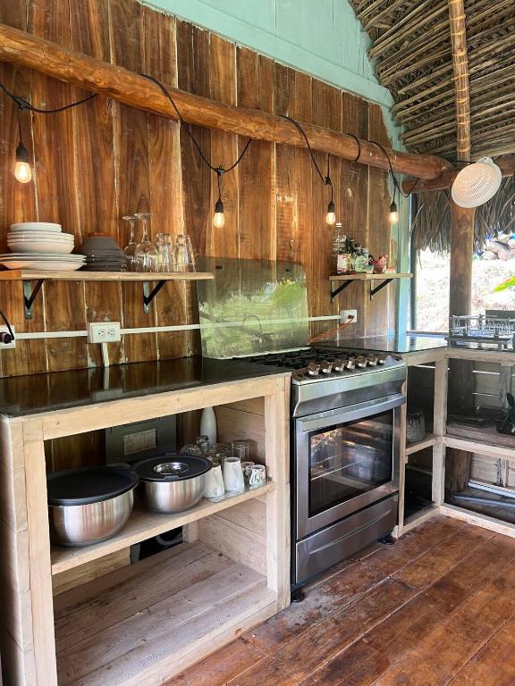 Kuchyň nebo kuchyňský kout v ubytování Cabaña con Rancho Deluxe