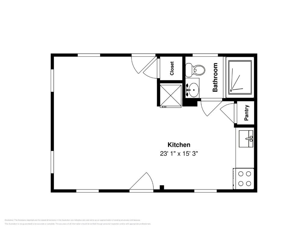 een plattegrond van een klein huis bij Rockport Redfish Cottage in Rockport