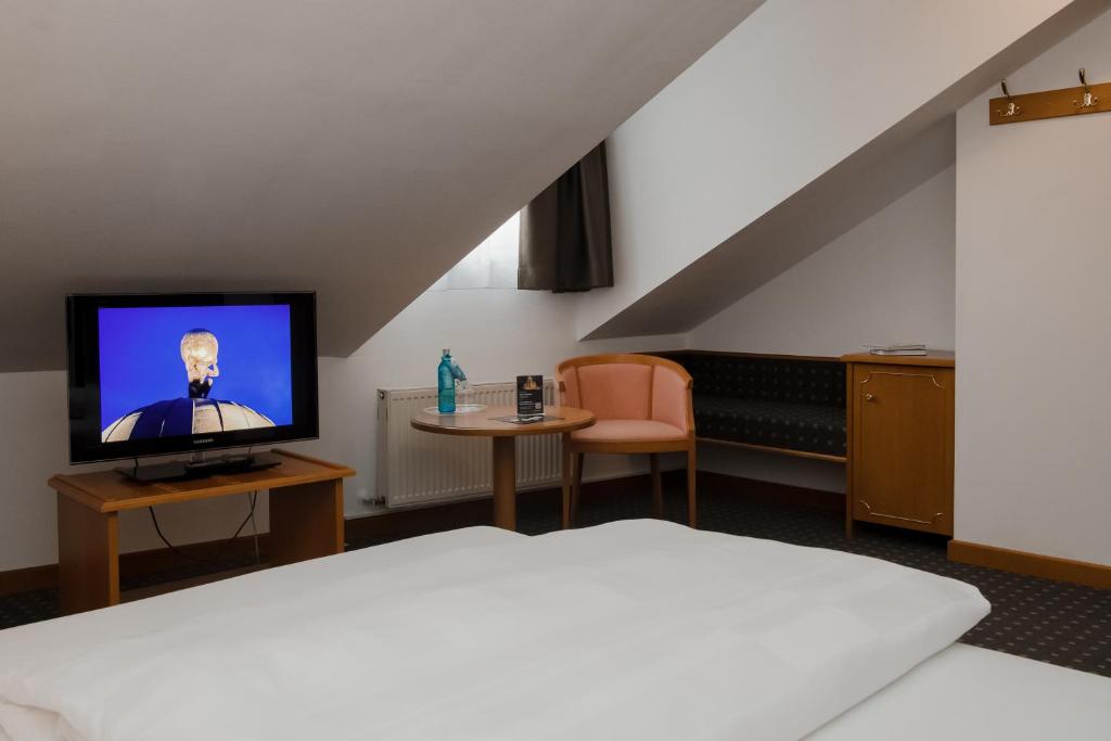 TV a/nebo společenská místnost v ubytování Hotel Alekto