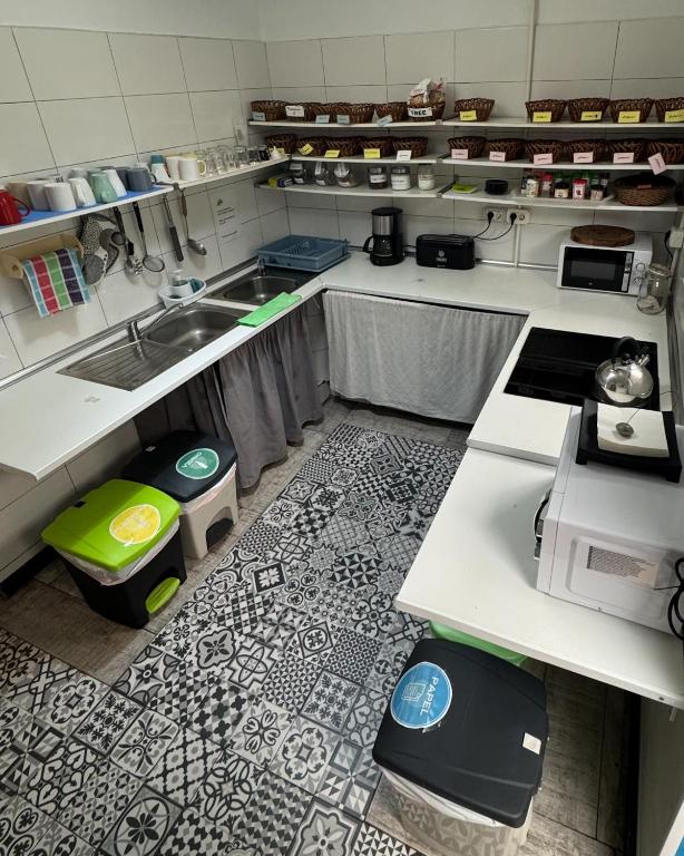 Kuchyň nebo kuchyňský kout v ubytování Tenerife Experience Hostel