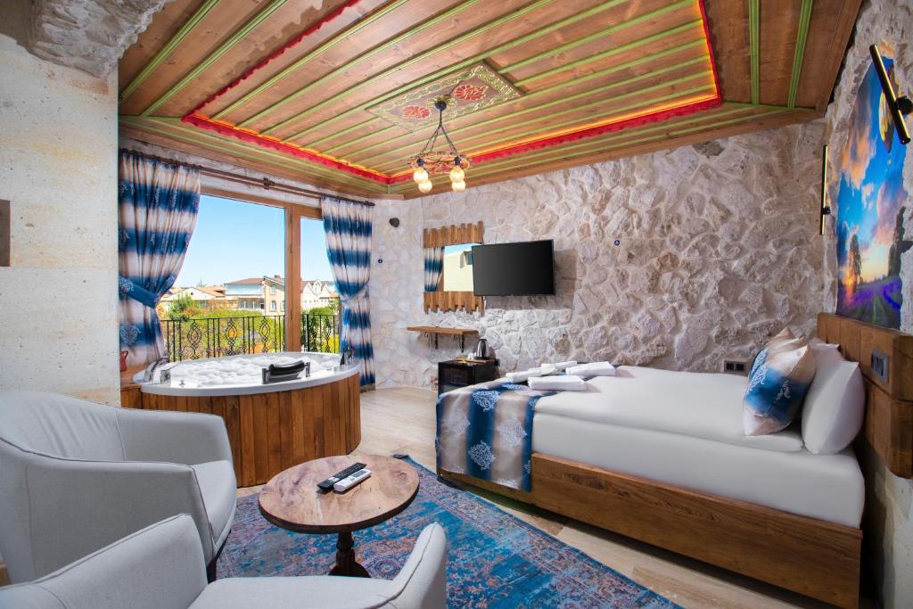 Posezení v ubytování Cappadocia Fiesta Stone House