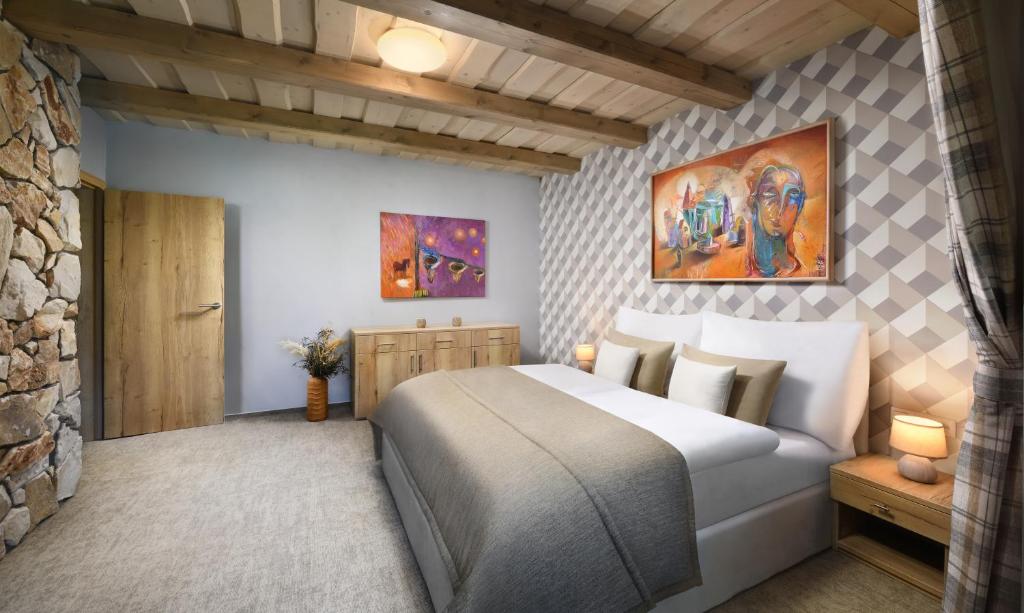 Postel nebo postele na pokoji v ubytování Apartmány a Štúdiá Lúčky, SKI-IN SKI-OUT ,Chopok Jasná, Demänovská dolina