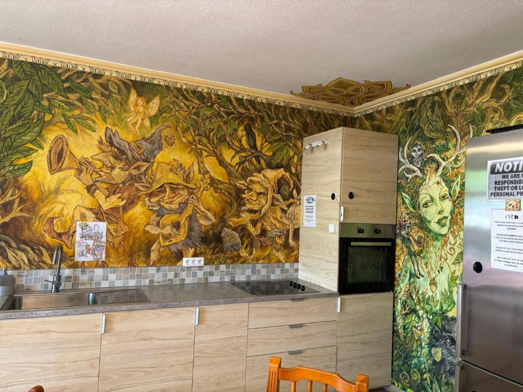 Kuchyň nebo kuchyňský kout v ubytování Hostel Los Duendes del Sur