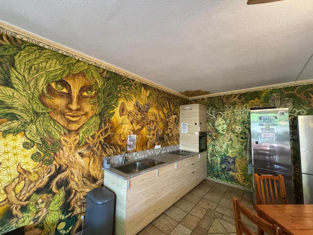 Kuchyň nebo kuchyňský kout v ubytování Hostel Los Duendes del Sur