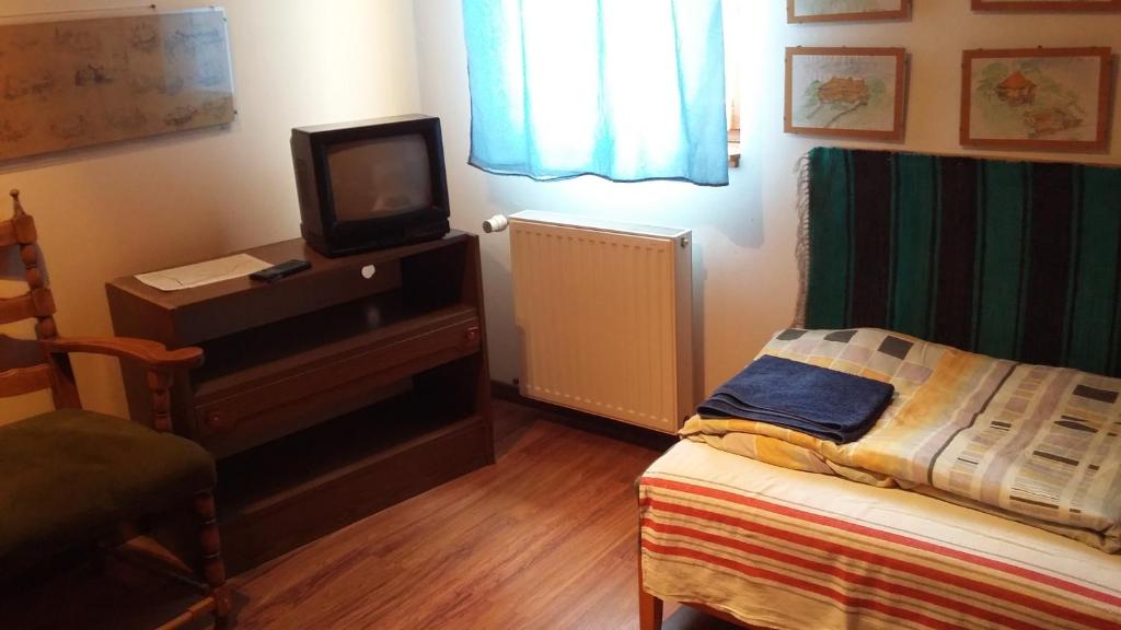 Televízia a/alebo spoločenská miestnosť v ubytovaní Kerámiapark Guesthaus