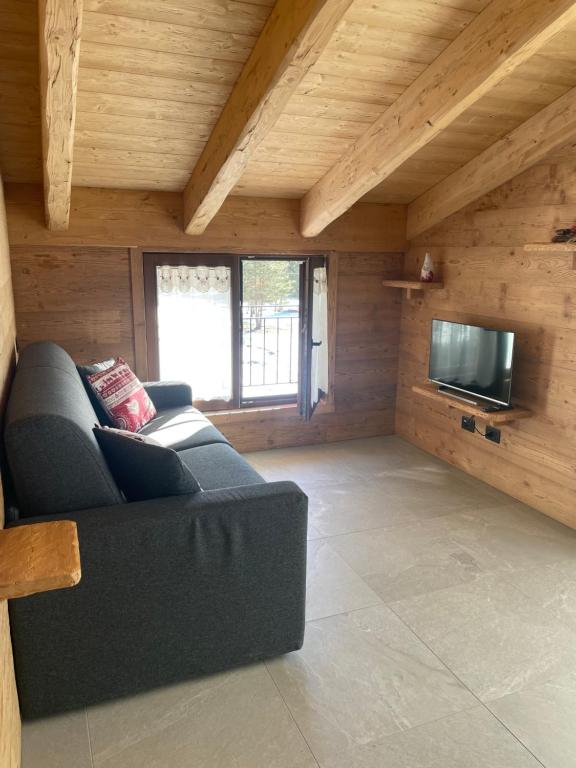 Televiisor ja/või meelelahutuskeskus majutusasutuses Sabbionaccio Apartments & Spa
