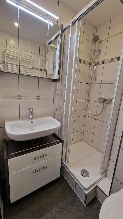 Koupelna v ubytování Brockenblick