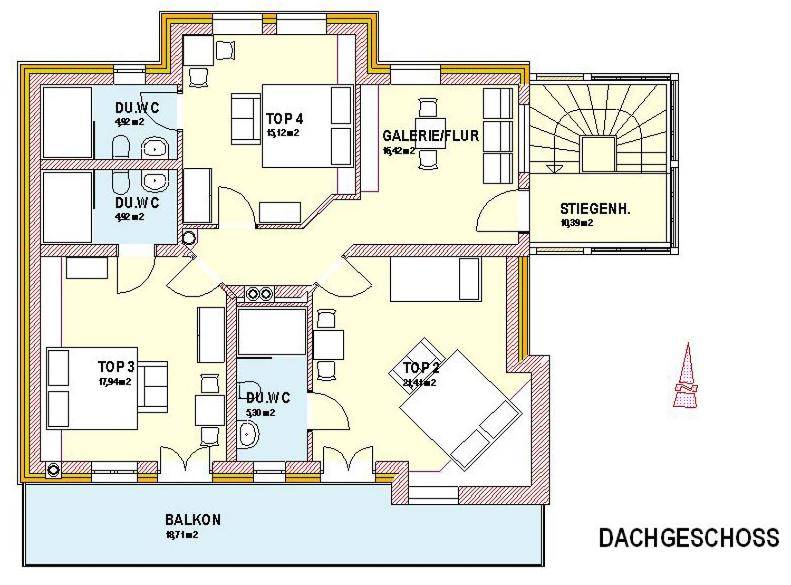 Půdorys ubytování Alpenchalet Gosau