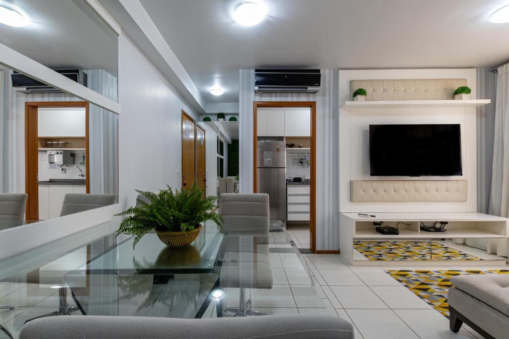 Ruang duduk di Apartamento Família em bairro nobre de Cuiabá!