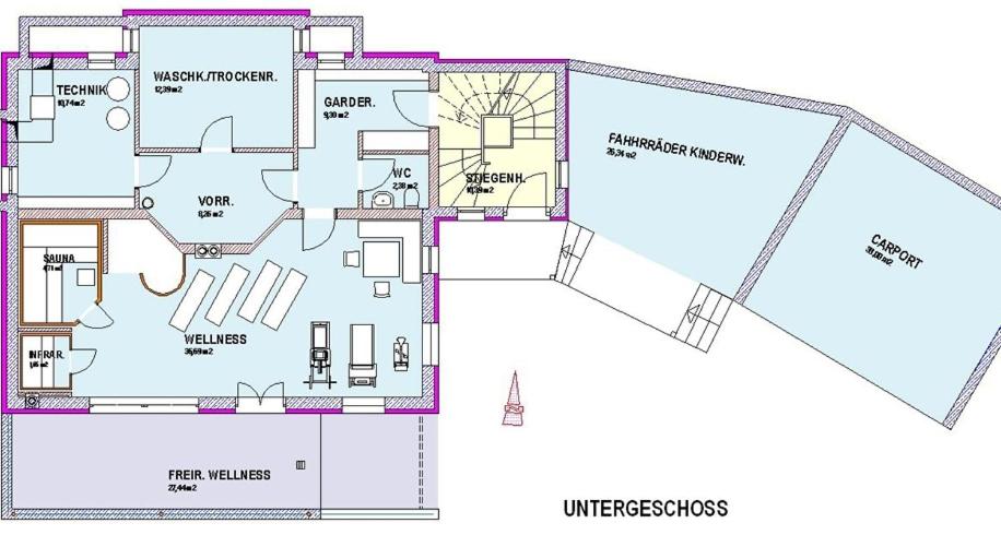 Půdorys ubytování Alpenchalet Gosau