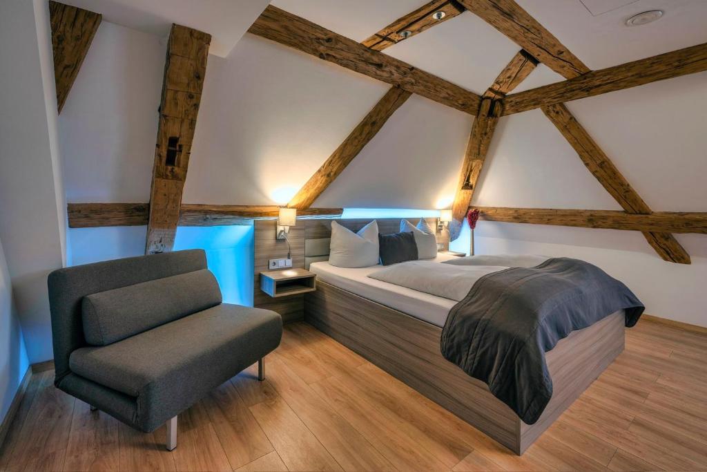 Postel nebo postele na pokoji v ubytování Hotel & Restaurant Adler Ittendorf - 24h Self-CheckIn