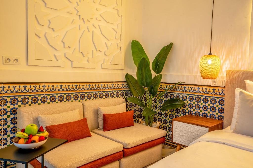 Posezení v ubytování Maison H Kasbah