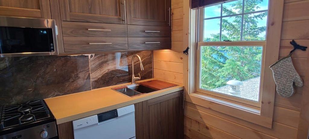 Kuchyň nebo kuchyňský kout v ubytování Loza house adirondack skydeck unit lake front