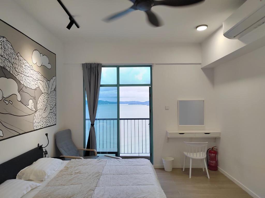 Postel nebo postele na pokoji v ubytování Bay Suite - Minuli