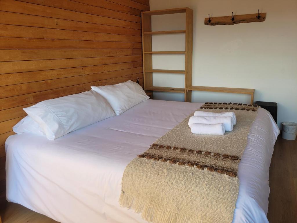 Postel nebo postele na pokoji v ubytování Huillín Lodge