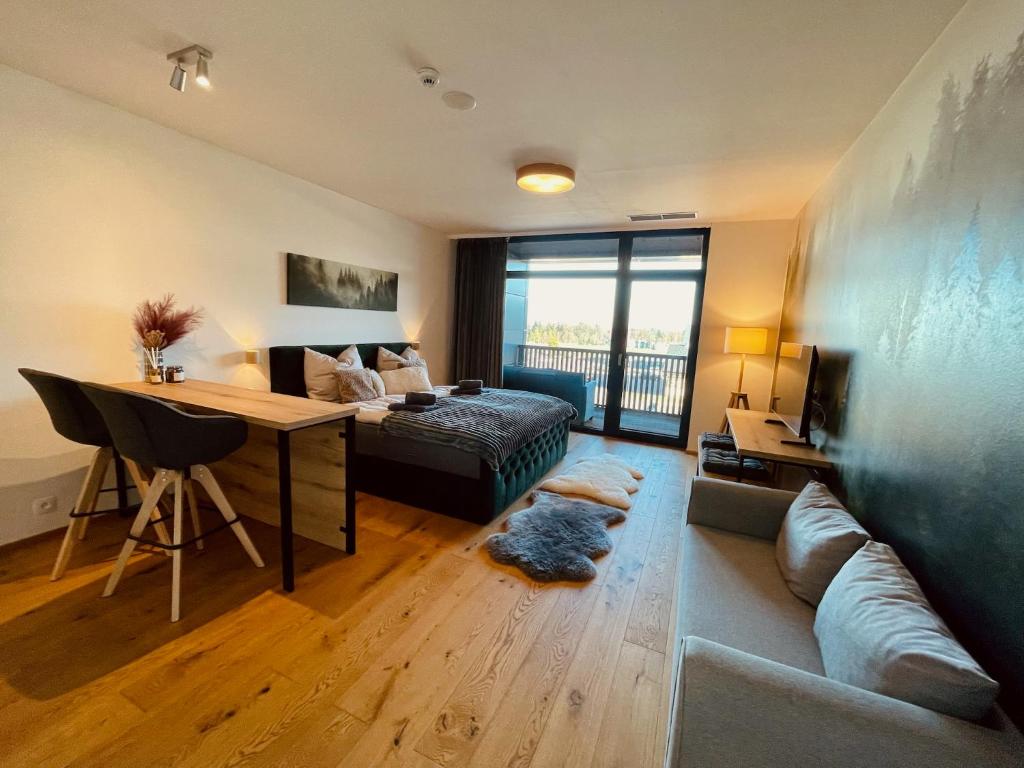 Posezení v ubytování Tee House - Forest Apartment Čeladná