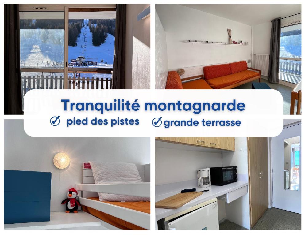 Postel nebo postele na pokoji v ubytování tranquilité montagnarde