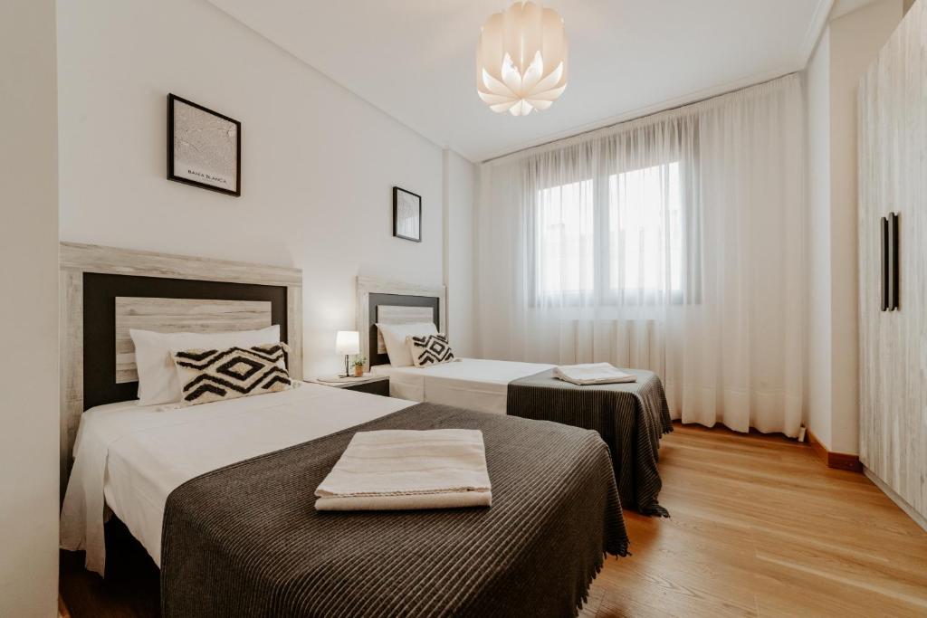 Posteľ alebo postele v izbe v ubytovaní Apartamento San Vicente de la Sonsierra Confort