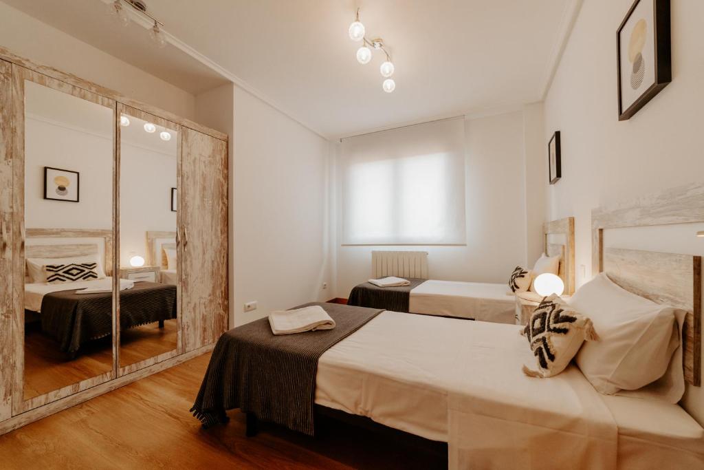 Posteľ alebo postele v izbe v ubytovaní Apartamento San Vicente de la Sonsierra Confort