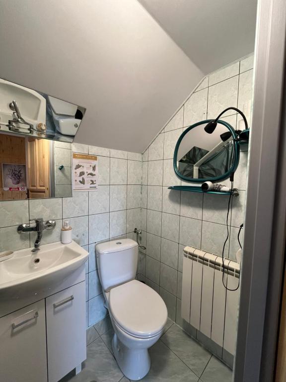 Koupelna v ubytování Pod Cisowcem