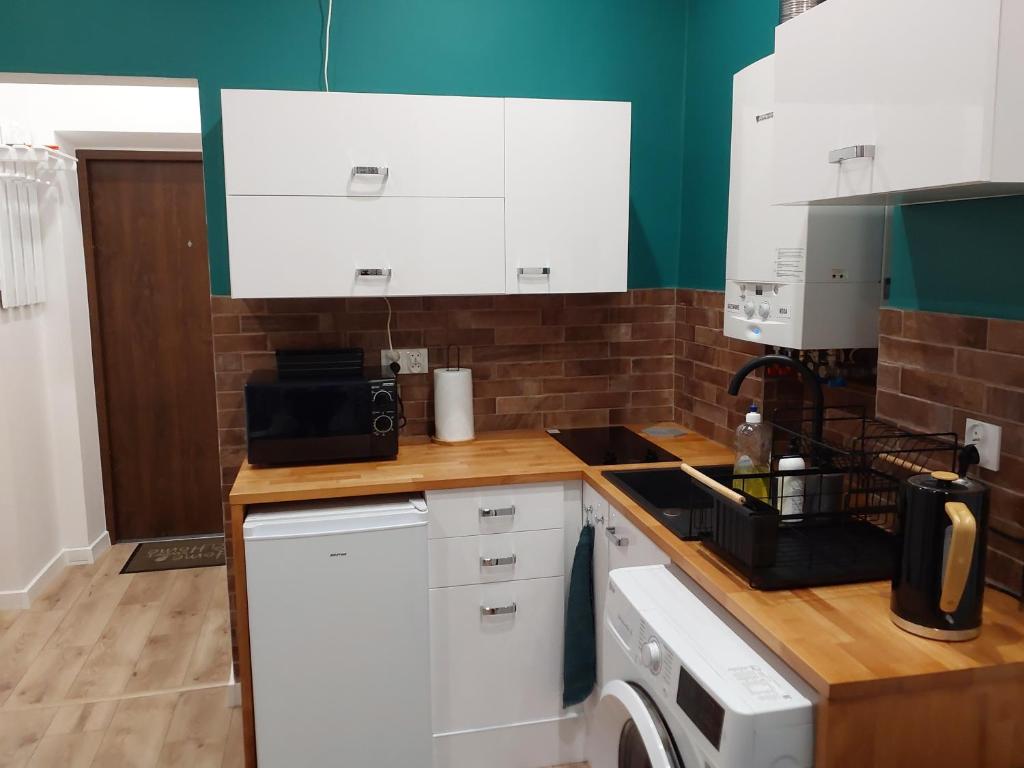 Kuchyň nebo kuchyňský kout v ubytování APARTAMENT NAD SANEM