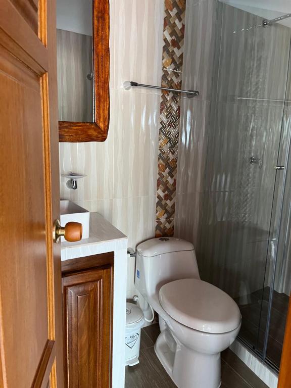 Koupelna v ubytování Hotel la casona de Wiky