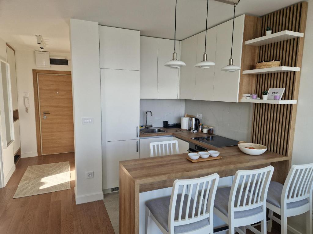 Kuchyň nebo kuchyňský kout v ubytování Royal apartment Novi Mercator