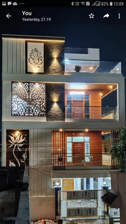 a model of a house with lights on it at Aneesha's Residence in Surūrnagar