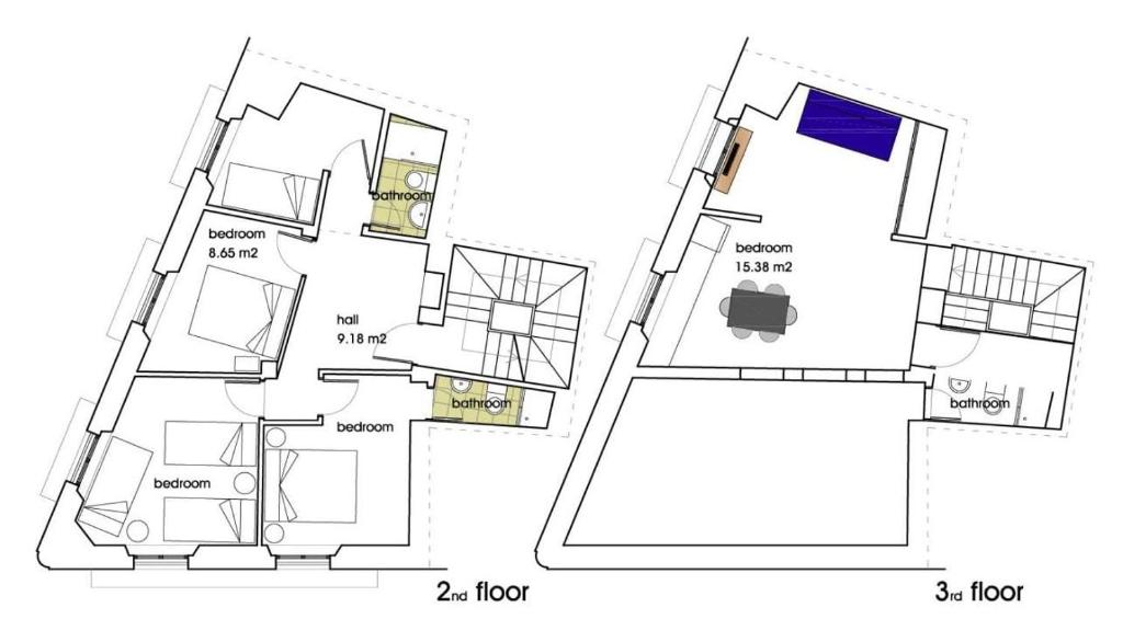 The floor plan of HomeySeville-Lovely Duplex at Santa Cruz 10 pax, Parking Optional