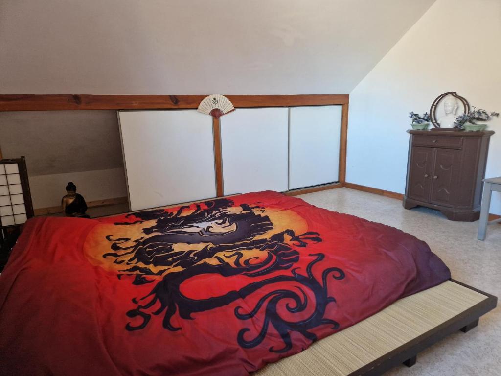 Postel nebo postele na pokoji v ubytování Gite de la Draye