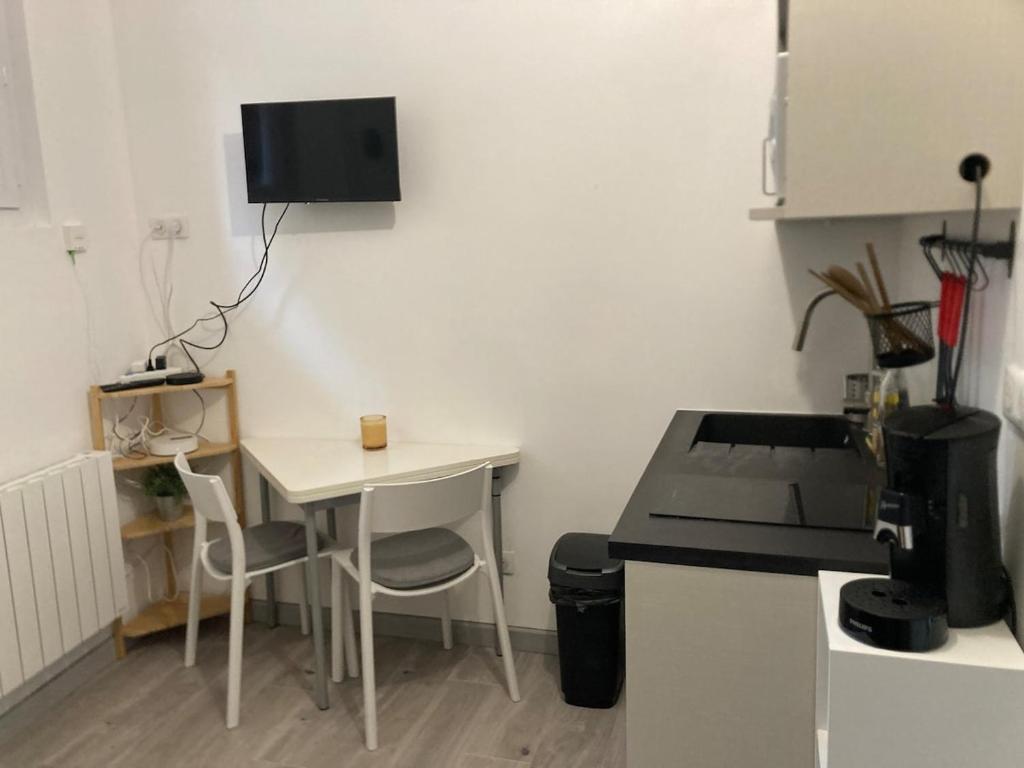 Kuchyň nebo kuchyňský kout v ubytování Studio Chatelguyon