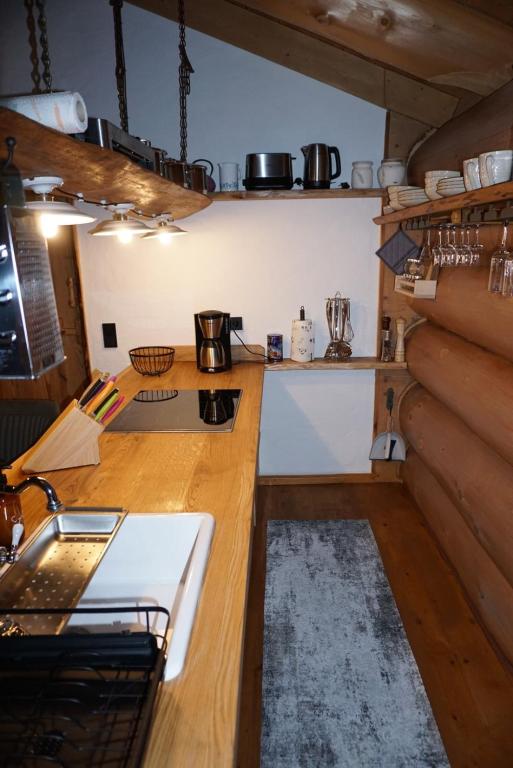 Kuchyň nebo kuchyňský kout v ubytování Chalet Vogelkirsche