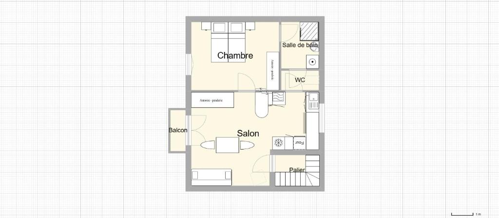 Půdorys ubytování Appartement modulable