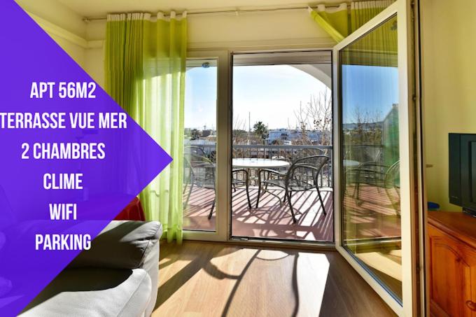 Balkón alebo terasa v ubytovaní Unsejouraempuriabrava-TERRASSE-VUE MER -CLIME- WIFI PARKING
