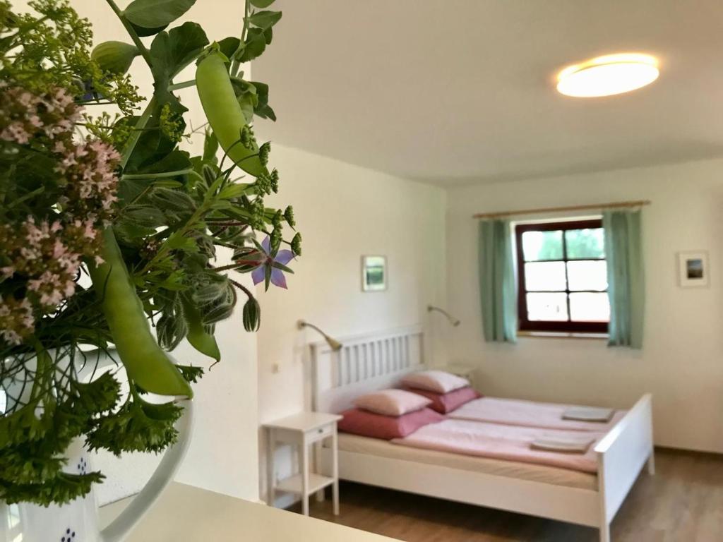 Postel nebo postele na pokoji v ubytování Ubytování Praschlhaus