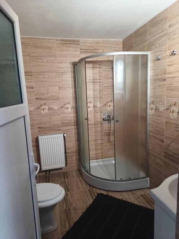 Koupelna v ubytování Cabana Colț de Rai