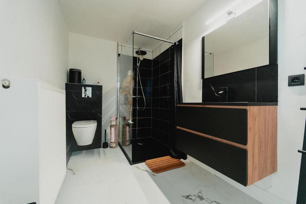 Koupelna v ubytování Appartementen met zicht op de rivier de Semois en eigen balkon
