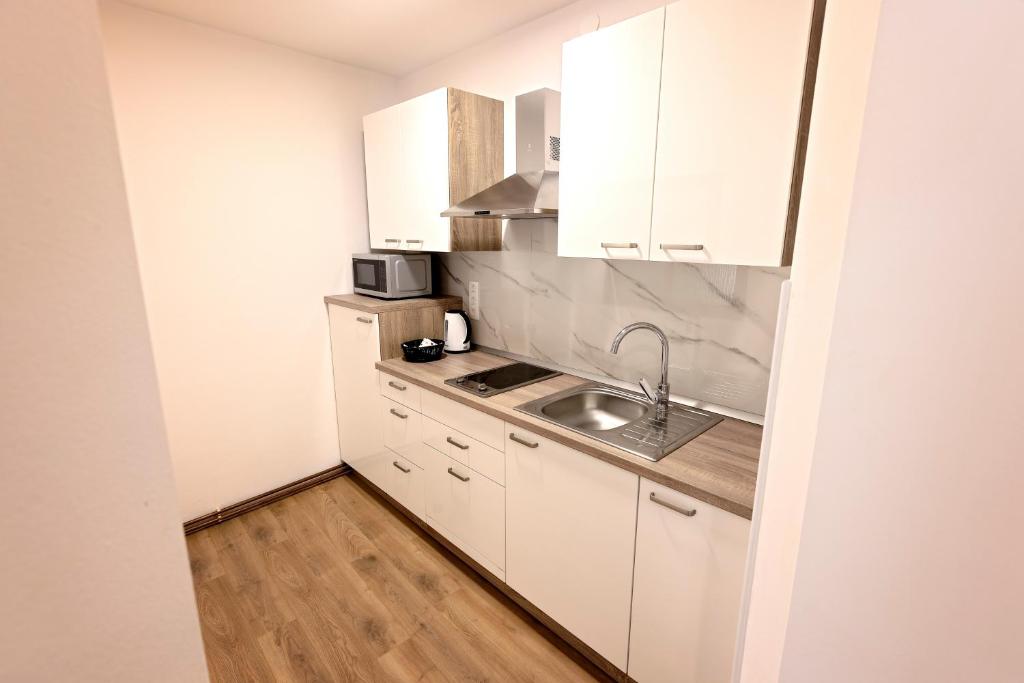 Kuchyň nebo kuchyňský kout v ubytování Apartmani Maltar