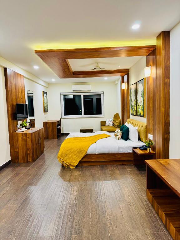 Letto o letti in una camera di BluO Amani Vagator - Boutique Hotel Goa