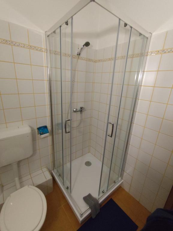 Koupelna v ubytování Szent Kristóf Apartmanhotel