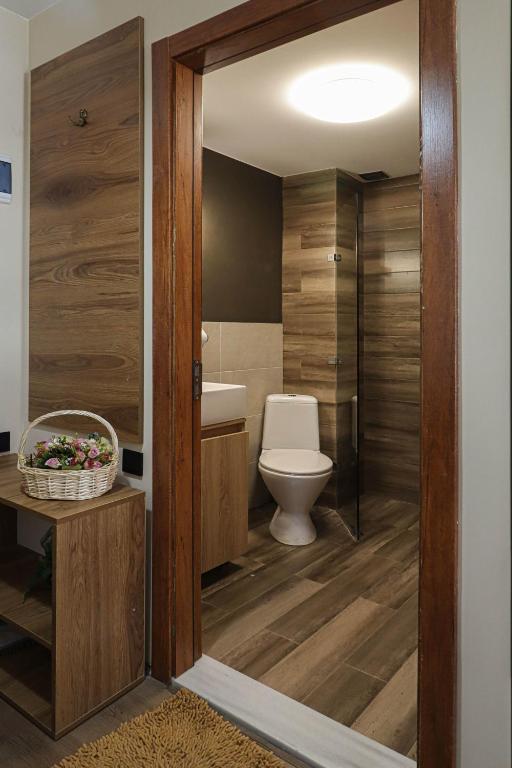 Koupelna v ubytování Apartment in Marshall Gudauri Project