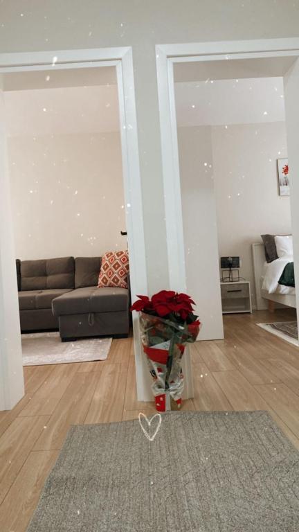 Posezení v ubytování Emmas Place- Apartamenti modern por miqesor ne qender te Elbasanit