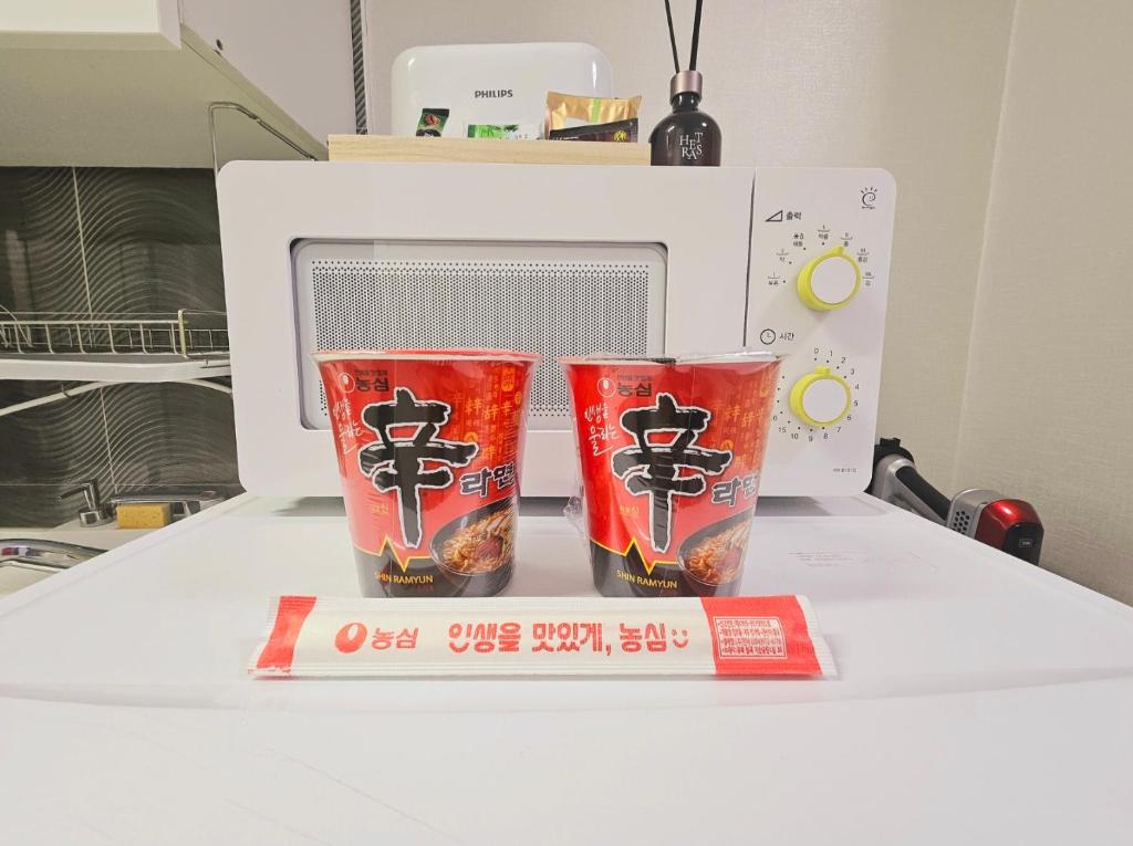 Kuchyň nebo kuchyňský kout v ubytování 로맨틱 프라이빗 테라스, 무료주차, 2룸