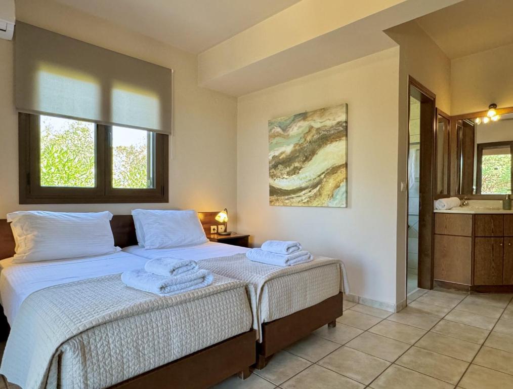 Postel nebo postele na pokoji v ubytování Villa Metapothia Gavalochori Crete