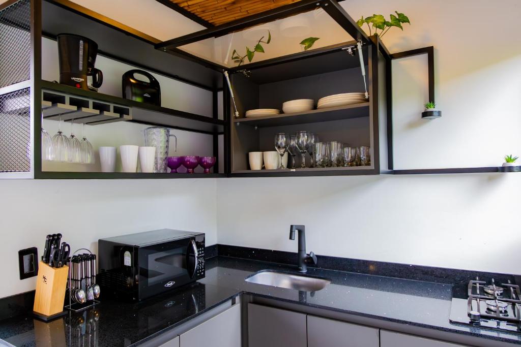 Kuchyň nebo kuchyňský kout v ubytování Boskoso Glamping