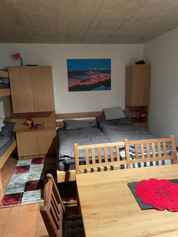 Kuchyň nebo kuchyňský kout v ubytování Chaloupka