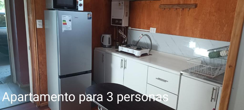 Kuchyň nebo kuchyňský kout v ubytování Bosque Valdiviano Apartment