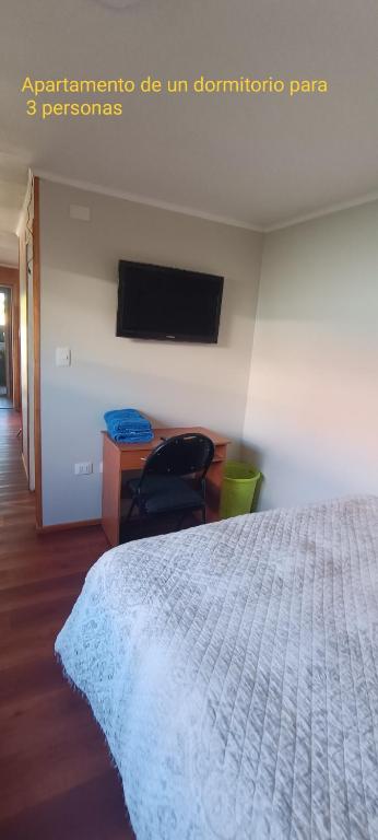Postel nebo postele na pokoji v ubytování Bosque Valdiviano Apartment