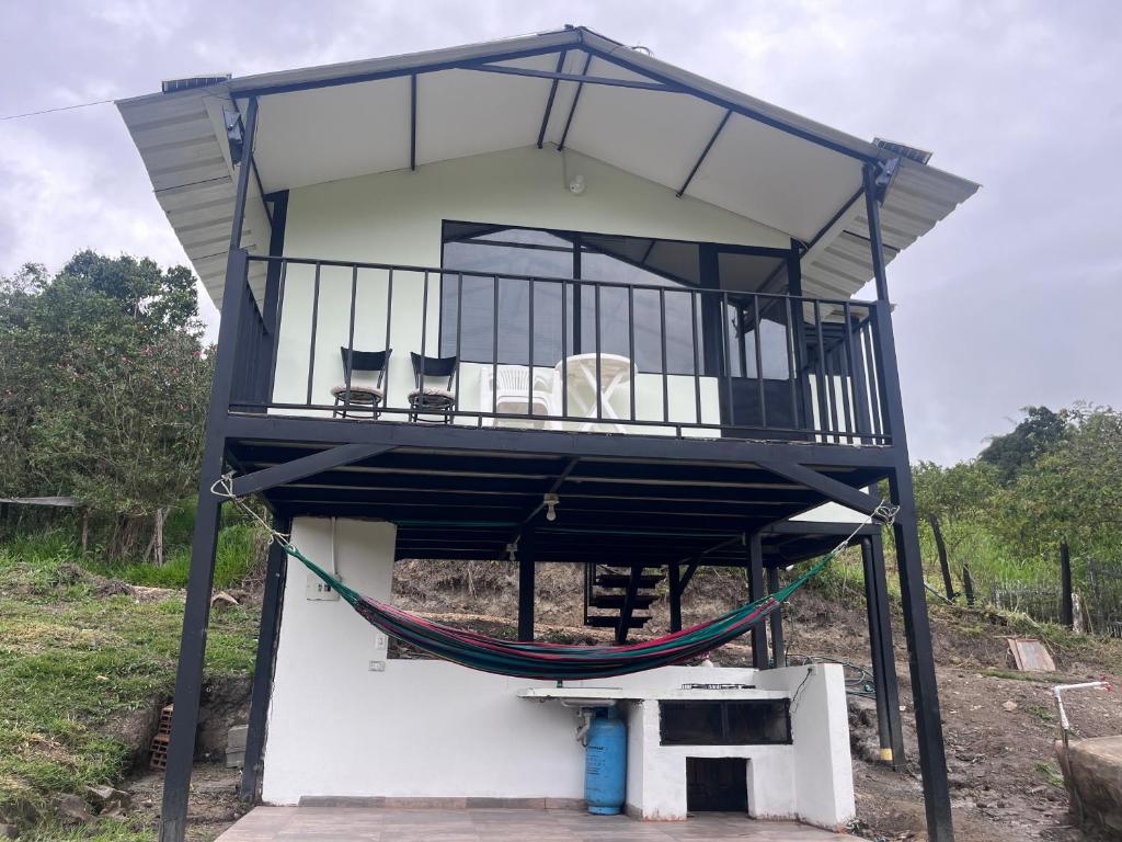 Balkón nebo terasa v ubytování Cabaña Campestre Miraluna