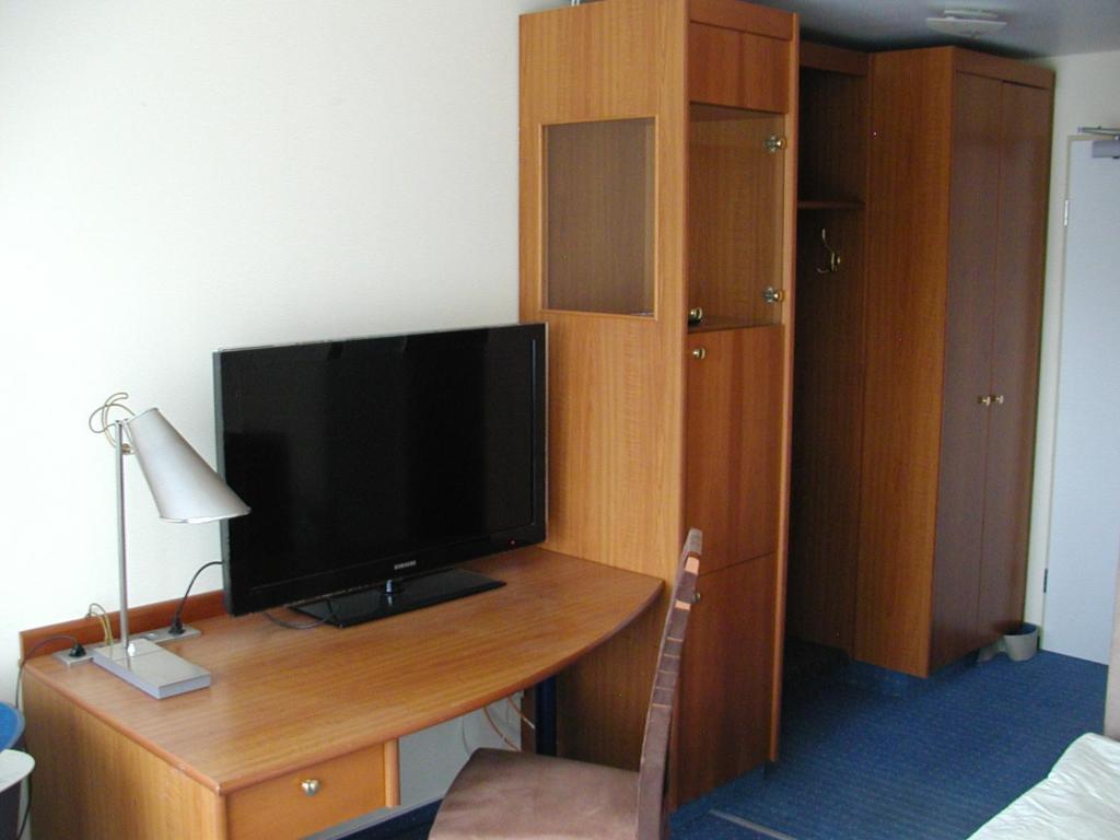 TV a/nebo společenská místnost v ubytování Motel Monteur